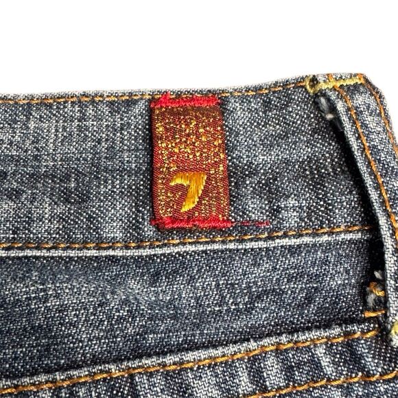 7 For All Mankind Dojo Dark Wash Wide Leg Denim Jeans Women's Size 27 Casual - Picture 4 of 9